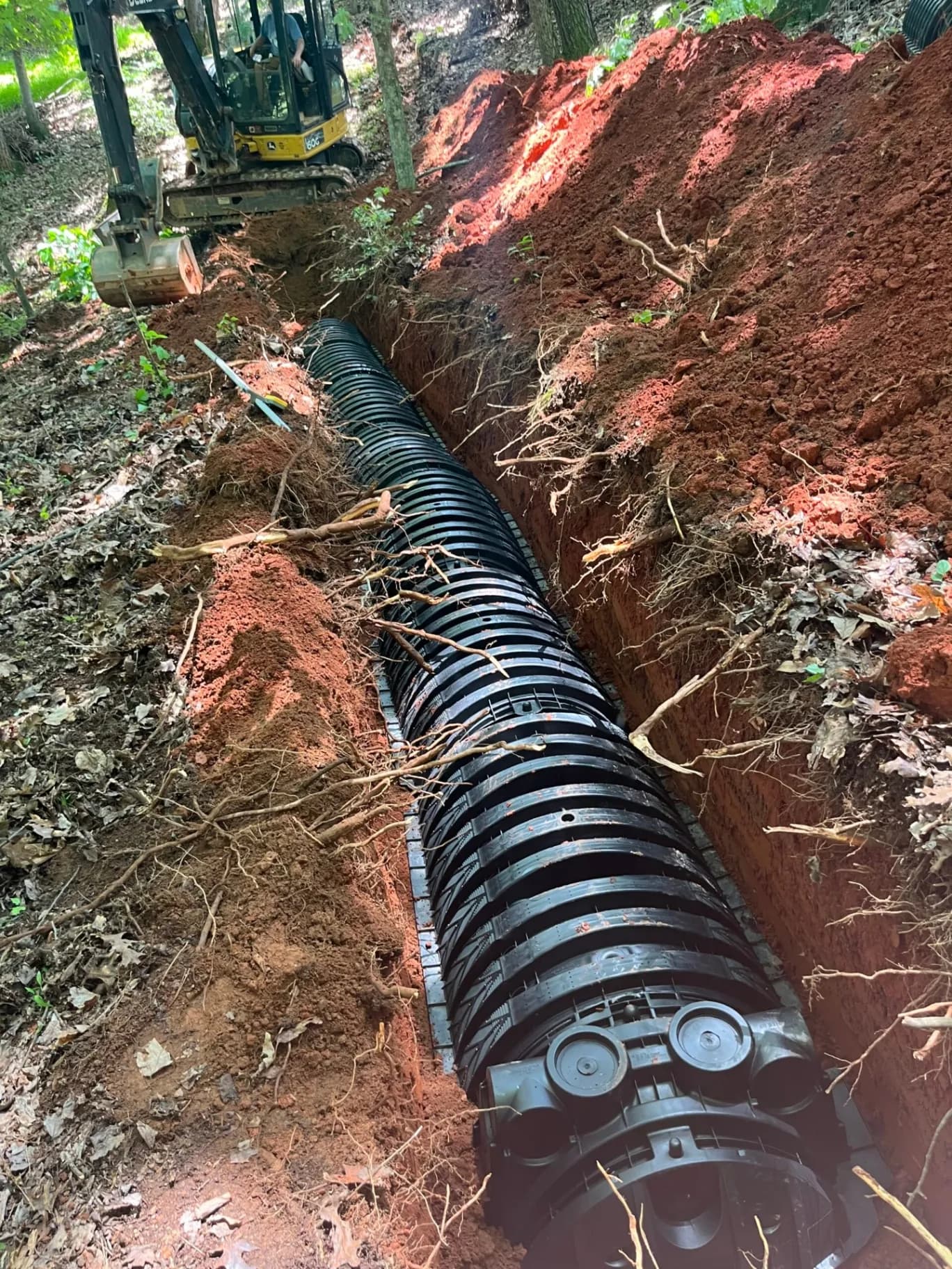 Level IV septic system installation in progress
