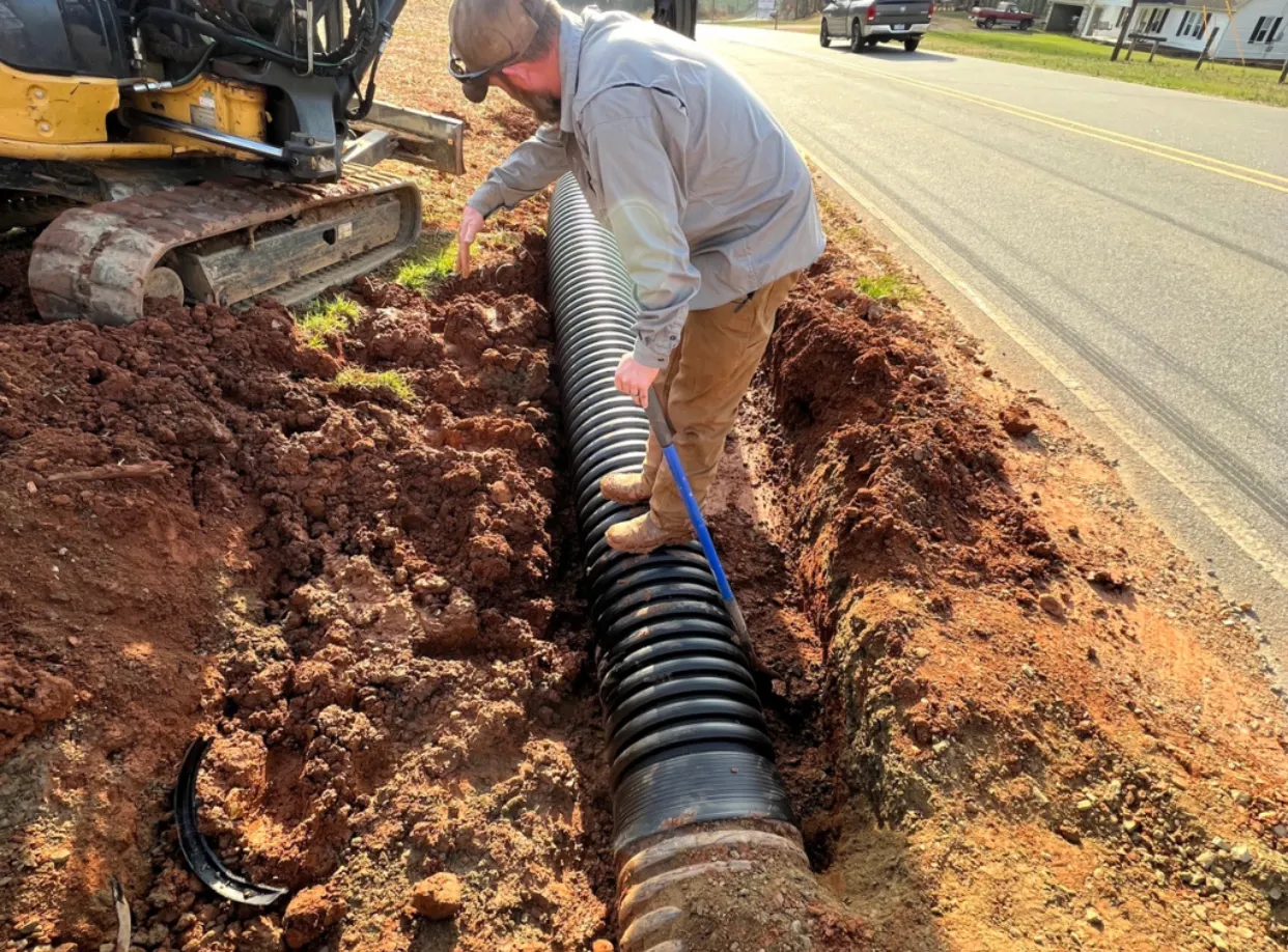 Professional septic pipe installation and drainage work