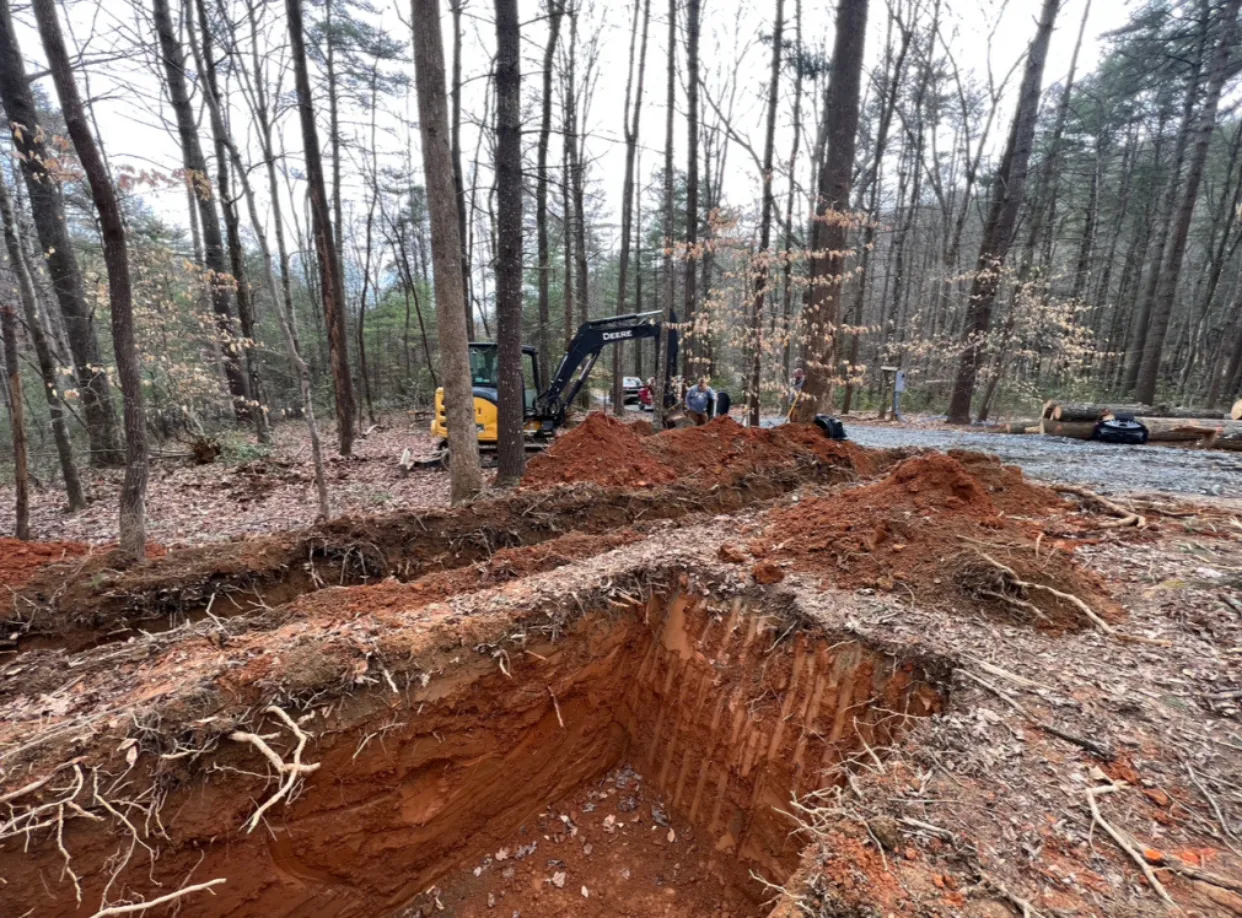 Septic system installation and site preparation